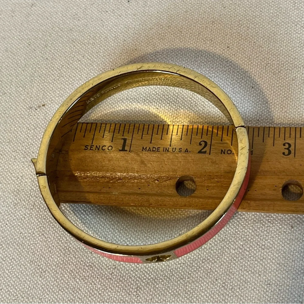 Kate Spade Vibrant Pink and Gold Bangle Bracelet Classic Luxury - Picture 7 of 7